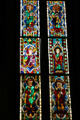 Saints Thomas, Philip, Erhardt, Agnes, Heinrich & Kunigunde on St Leonhard stained glass windows from Austria at The Cloisters. New York, NY.