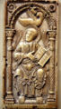 Ivory plaque of St. John the Evangelist with Eagle from Aachen, Germany at The Cloisters. New York, NY.