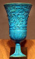 Faience chalice from Egypt during XXII Dynasty at Metropolitan Museum of Art. New York, NY.
