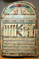 Painted wooden funerary stela from Egypt late 3rd intermediate period at Metropolitan Museum of Art. New York, NY.
