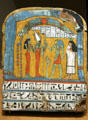 Painted wooden funerary stela from Egypt late 3rd intermediate period at Metropolitan Museum of Art. New York, NY