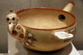Ceramic vulture bowl of Isla de Sacrificios, Mexico at Metropolitan Museum of Art. New York, NY.