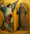 St Michael & St Francis painting by Juan de Flandes at Metropolitan Museum of Art. New York, NY.