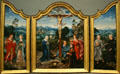 Crucifixion triptych painting by Joos van Cleve & other at Metropolitan Museum of Art. New York, NY.