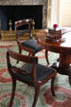 Mahoganny center table by Joseph Meeks & side chairs in parlor of Mount Vernon Hotel Museum. New York, NY.