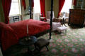 Aaron Burr's Bed Chamber reflects textile production boom in America at Morris-Jumel Mansion. New York, NY.