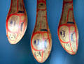 Northwest coast native large spoons at National Museum of American Indian. New York, NY.