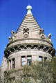 Tower ringed with carved eagles on American Museum of Natural History. New York, NY