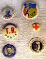 Presidential campaign buttons from 1912 election at Theodore Roosevelt Birthplace. New York, NY.