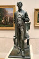 Standing Abraham Lincoln bronze statue by Augustus Saint-Gaudens at Metropolitan Museum of Art. New York, NY.