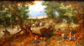 Woodland Road with Travelers painting by Jan Brueghel the Elder at Metropolitan Museum of Art. New York, NY.