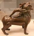 Lion biting dragon copper aquamanile from Northern Germany at Metropolitan Museum of Art. New York, NY.