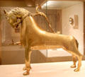 Copper alloy horse aquamanile from Nuremberg, Germany at Metropolitan Museum of Art. New York, NY.