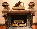 French designed chimneypiece with decorative items at Metropolitan Museum of Art. New York, NY.