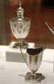 Silver sugar bowl & creampot by Paul Revere Jr. of Boston at Metropolitan Museum of Art. New York, NY.