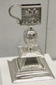 Silver snuffer stand by Cornelius Kierstede of New York City at Metropolitan Museum of Art. New York, NY.