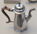 Silver coffeepot by Samuel Edwards of Boston at Metropolitan Museum of Art. New York, NY.
