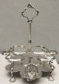Silver cruet stand by Myer Myers of New York City at Metropolitan Museum of Art. New York, NY.