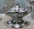 Silver Arts & Crafts & Art Nouveau styles tureen & stand by Gorham Manuf. Co., Providence, RI at Metropolitan Museum of Art. New York, NY.