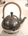 Nickel-plated brass tea kettle by Peter Behrens for AEG, Germany at Metropolitan Museum of Art. New York, NY.