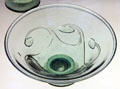 Blown glass lily pad bowl from Upstate NY possibly Redwood Glass at Metropolitan Museum of Art. New York, NY.