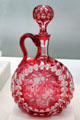 Blown, cut & engraved glass decanter by Boston & Sandwich Glass Co. at Metropolitan Museum of Art. New York, NY.