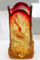 Rose amber or amberina glass vase by Frederick Shirley for Mount Washington Glass Co. of New Bedford at Metropolitan Museum of Art. New York, NY.