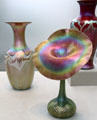 Blown glass vases by Quezal Art Glass & Decorating Co. of Brooklyn, NY at Metropolitan Museum of Art. New York, NY