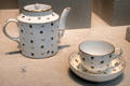 Porcelain tea pot & cup from France given by British commander in chief Sir William Howe to loyalist Judith Verplanck who remained in New York City during British occupation at Metropolitan Museum of Art. New York, NY.