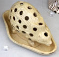Earthenware crocus pot in shape of hedgehog by Ira W. Corey of Trenton, NJ at Metropolitan Museum of Art. New York, NY.