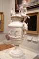 Marble Indian vase sculpture by Ames Van Wart at Metropolitan Museum of Art. New York, NY.