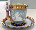 Porcelain Liberty cup & saucer by Karl L.H. Müller made by Union Porcelain Works, Greenpoint, Brooklyn at Metropolitan Museum of Art. New York, NY.