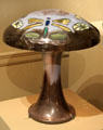 Pottery & glass table lamp with butterfly by Fulper Pottery of Flemington, NJ at Metropolitan Museum of Art. New York, NY.