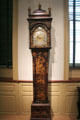 Japanned tall clock from Boston with movement & dial by Joseph Ward at Metropolitan Museum of Art. New York, NY.