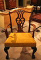 Armchair owned by Samuel Verplanck of New York City at Metropolitan Museum of Art. New York, NY.