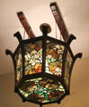 Hanging leaded glass lantern from Robert Blacker home of Pasadena, CA by Charles Greene & Henry Greene then made by Emil Lange at Metropolitan Museum of Art. New York, NY.