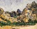Mountains at Saint-Rémy painting by Vincent van Gogh at Guggenheim Museum. New York City, NY.