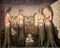 Break of Day painting by Paul Delvaux at Guggenheim Museum. New York City, NY.