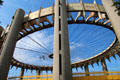 Suspension roof details of New York State Pavilion for 1964 New York World's Fair in Flushing Meadows. Brooklyn, NY.