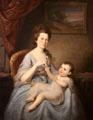 Mrs. David Forman & child portrait by Charles Willson Peale at Brooklyn Museum. Brooklyn, NY.