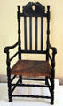 New England maple armchair with rush seat at Brooklyn Museum. Brooklyn, NY.
