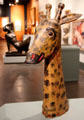 Sculpted wooden giraffe head at Brooklyn Museum. Brooklyn, NY.