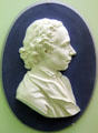 Biscuit porcelain portrait relief of Dr. Joseph Priestly by Giuseppe Ceracchi at Brooklyn Museum. Brooklyn, NY.