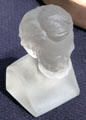 Frosted glass bust of Abraham Lincoln at Brooklyn Museum. Brooklyn, NY.