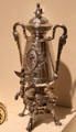 Silver coffee urn by J.E. Caldwell & Co. of Philadelphia, PA at Brooklyn Museum. Brooklyn, NY.