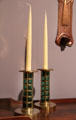 Brass & glass candlesticks by Pairpoint Manuf. Co. of New Bedford, MA at Brooklyn Museum. Brooklyn, NY.