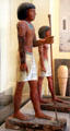 Egyptian statue of Metjetji probably from Saqqara at Brooklyn Museum. Brooklyn, NY.