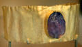 Egyptian gold bracelet with amethyst scarab probably from Byblos at Brooklyn Museum. Brooklyn, NY.