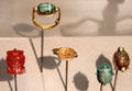 Egyptian scarabs, rings & amulets at Brooklyn Museum. Brooklyn, NY.