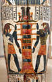 Detail of Egyptian cartonnage of Nespanetjerenpare possibly from Thebes at Brooklyn Museum. Brooklyn, NY.